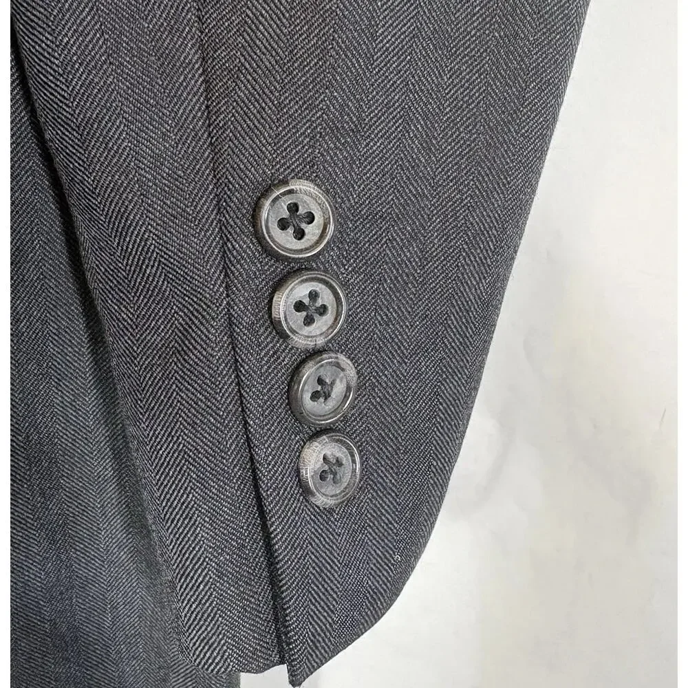 Burberrys Wool Blazer Mens 42S (Estimated) Gray Pinstripe Vintage Burberry